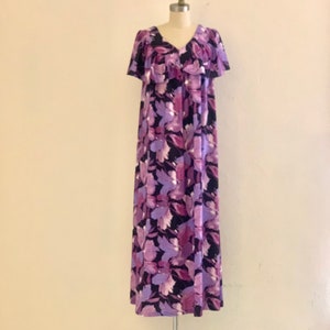 vintage 70's purple floral maxi boho dress image 10
