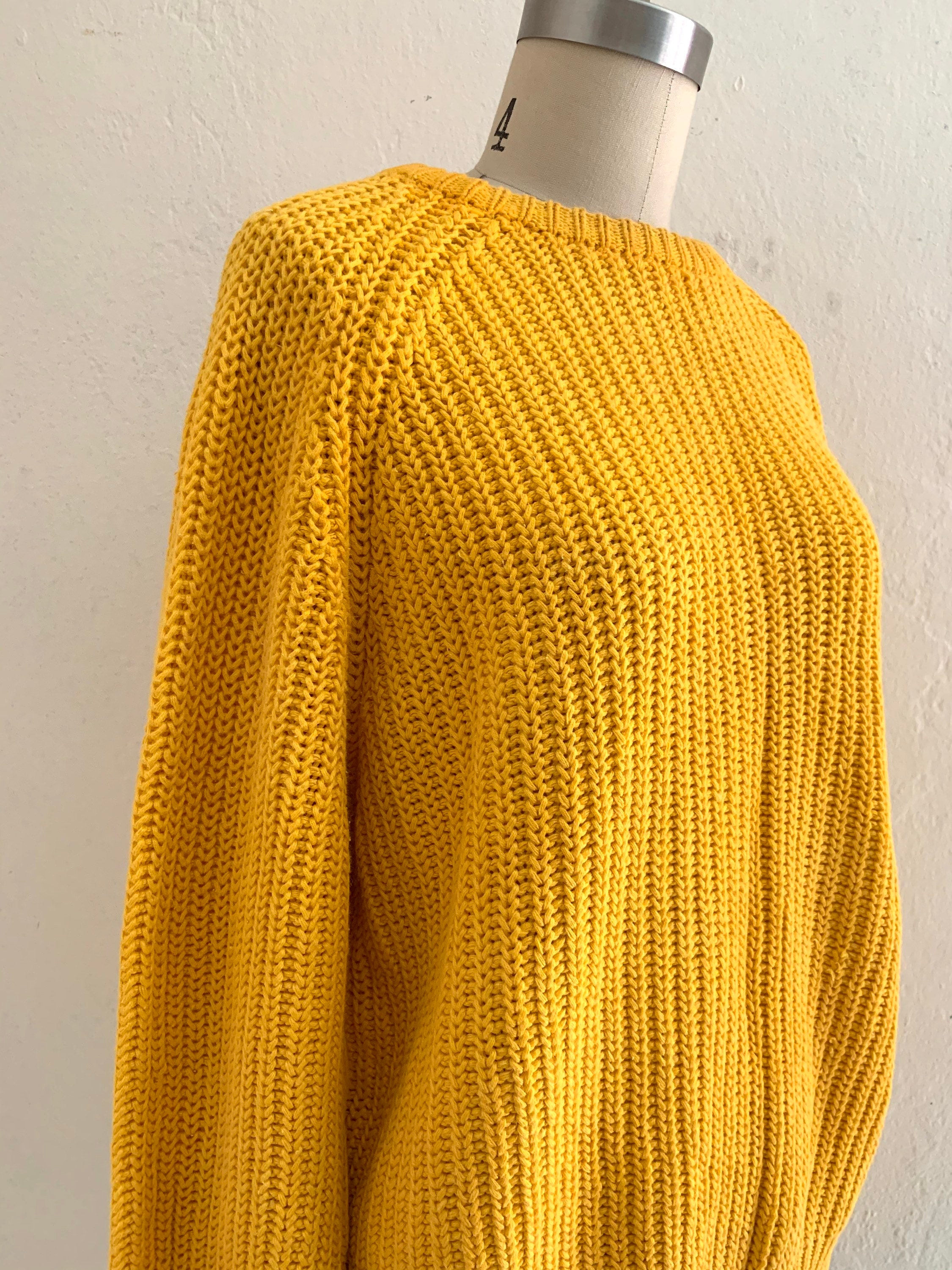 vintage 80's gap yellow knit sweater