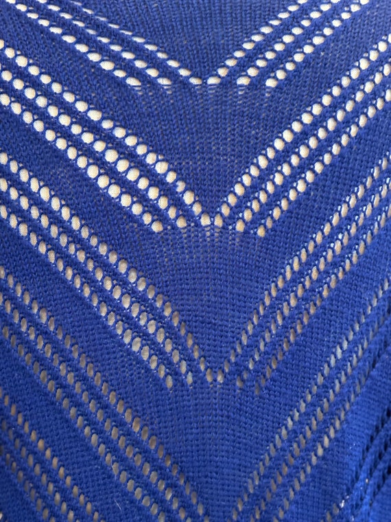 vintage 70's blue knit midi dress - image 9