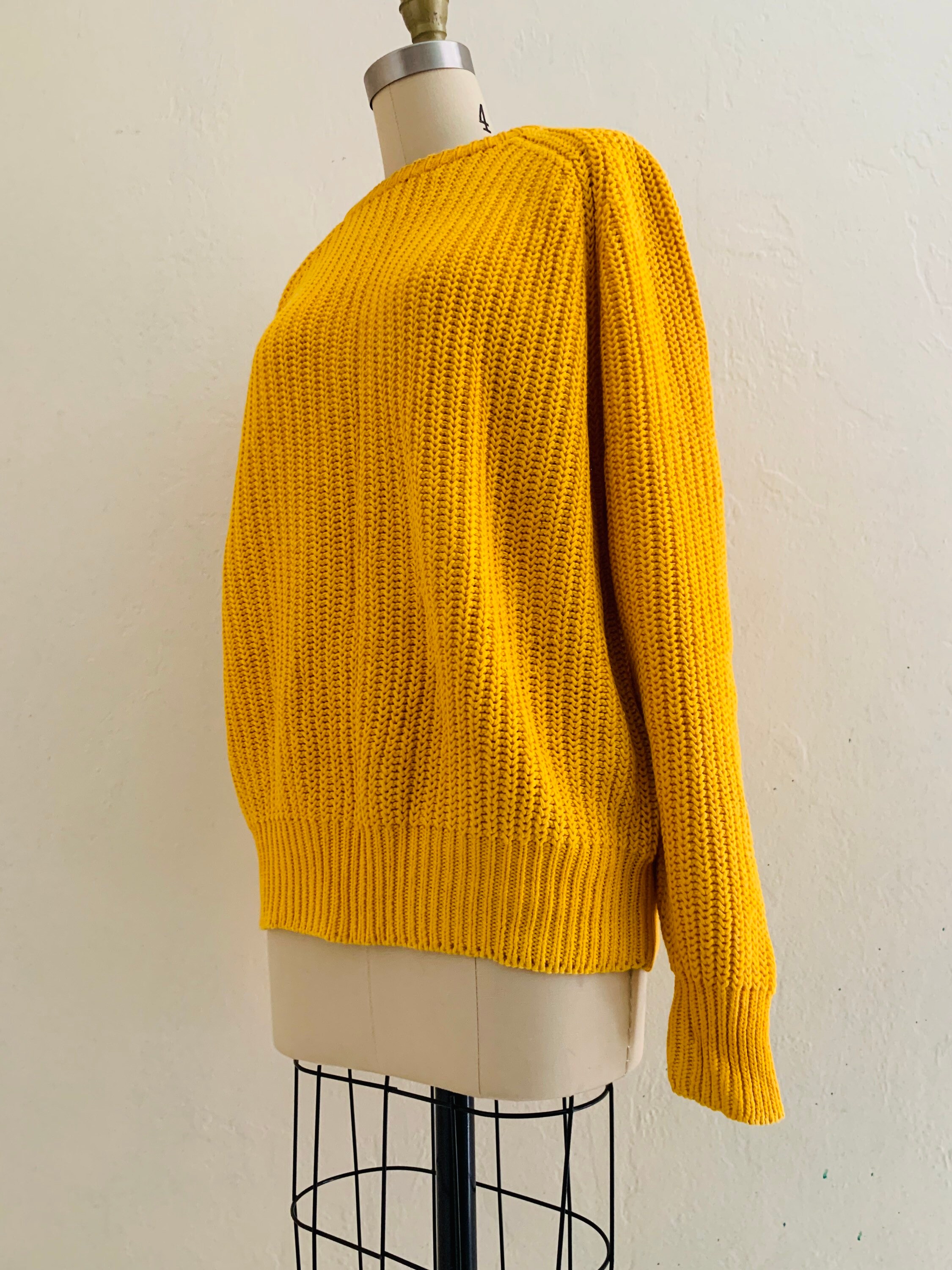 vintage 80's gap yellow knit sweater