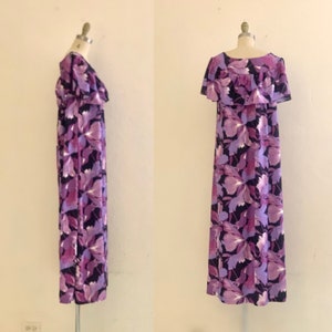 vintage 70's purple floral maxi boho dress image 6