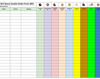 Girl Scout Cookie Order Form for Little Brownie Bakers LBB | Etsy