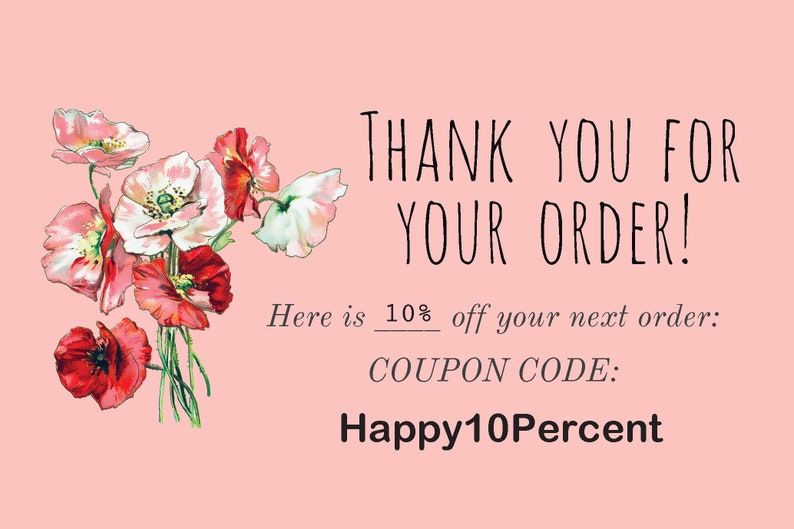 Thank You Discount Code Digital File Etsy