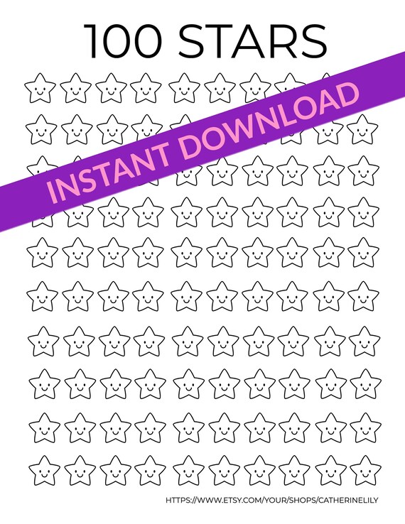 100 Stars Fill-in Chart - Etsy