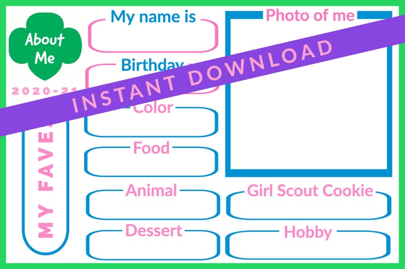Girl Scout About Me - Etsy