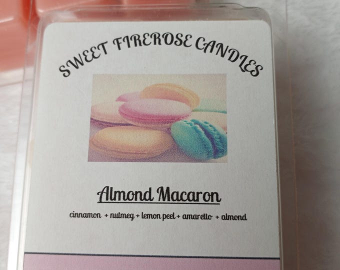 Featured listing image: Scented Wax Melts, Almond Macaron Aromatic Bakery Scent, Soy Blend Wax, Gift For Her, Color Safe Candle Dye, Handpoured in Small Batches