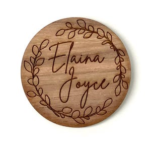 Birth Announcement Wooden Round