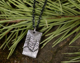 Hand Forged Forest Scene Necklace: Rustic Blacksmith Pendant