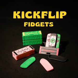 KickFlip Magnetic Fidget, Skateboard Desk Fidget, Fidgets, Pickle Fidget, Sensory Skateboard Fidget, Trickster Skateboard Fidget