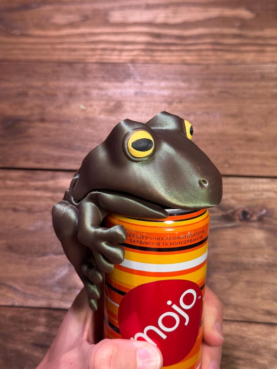 Frog Can Cover, Soda Can Lid, Bug Drink Protector, Frog Lover