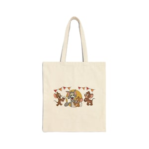 Bolsa de algodón con dibujos animados de Disney, regalo ecológico con un bonito diseño de animales para ella, reutilizable, ideal para ir de compras, ir a la playa, festivales y uso diario.