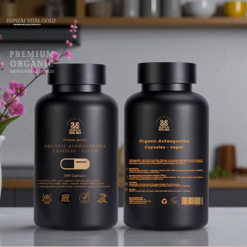 Organic Ashwagandha Capsules 620mg - 100% Organic & Chemical-Free (vegan) image 2