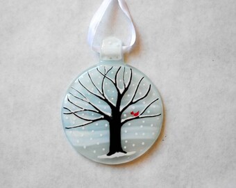 Fused Glass Christmas Ornament Suncatcher Keepsake