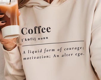 Coffee Definition Hoodie, Unisex Cozy Sweatshirt