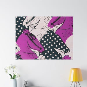 Colorful Horse Art Canvas Print, Hippie Horse Decor, Unique Equestrian Wall Art Equine Lover Gift Boho Horse Home Decor Gift for Horse Lover