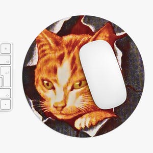 Tappetino per mouse a forma di gatto vintage, simpatico regalo per gli amanti dei gatti, tappetino da scrivania a forma di gatto, regalo per gli amanti dei gatti, decorazione per la scrivania di casa e ufficio, accessori per scrivania a forma di gatto, tappetino per mouse da gioco a forma di gatto.