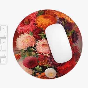 Elegant Floral Mouse Pad Luxury Deskmat Gift for Her Computer Desk Accessory Gift Vintage Flower Office Decoration Home Office Mousepad Gift
