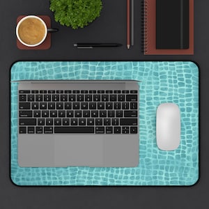 Mouse Pad, Elegant Aqua Blue Desk Mat - Vintage Office Decor, Computer Desk Pad, Home Office Decor, Desk Organizer, Mouse Mat, Keyboard Mat