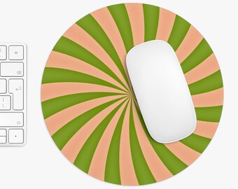 Modern Spiral Mouse Pad, Retro Office Decor, Gift for Gamers, Office Desk Accessory, Colorful Desk Mat Stylish Computer Pad Gift for Student