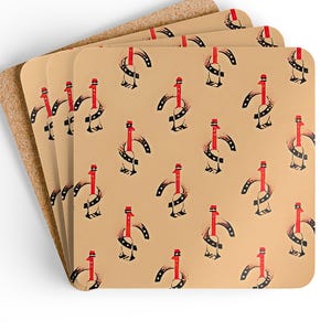 Horseshoe Cork Coaster Set: Equestrian Home Bar Decor