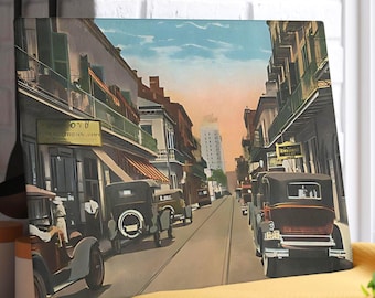 Vintage New Orleans Royal Street Tempered Glass Cutting Board