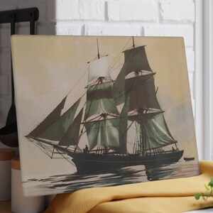 Nautical Glass Cutting Board: Coastal Kitchen Decor