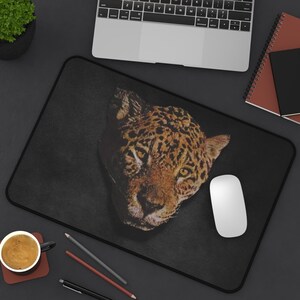 Jaguar Desk Mat Stylish Home Office Decor Animal Lover Mousepad Animal Print Workspace Mat Jaguar Desk Mat Animal Print Mouse Pad