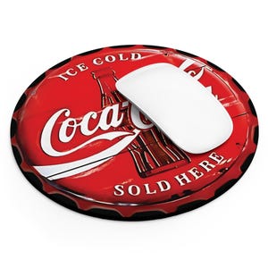 Vintage Coca-Cola Mouse Pad Retro Office Decor Gift for Soda Lovers, Cool Workspace Accessory Nostalgic Home Office Desk Gift for Collectors