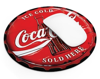 Vintage Coca-Cola muismat retro kantoordecoratie cadeau voor frisdrankliefhebbers, coole werkplekaccessoire nostalgisch thuisbureau cadeau voor verzamelaars