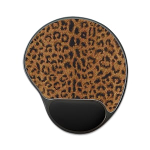 Leopard Print Mouse Pad with Memory Foam Wrist Rest