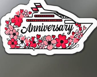 Imán de crucero de aniversario, decoración floral para barcos