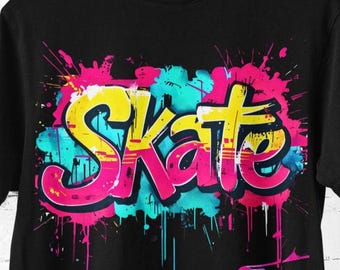 Skateboard Graphic Tee, Vintage Skate Shirt, Unisex Comfort Colors Tee, Gift for Skaters, Roller Skating Shirt, 80s Skate Shirt, Skate Tee