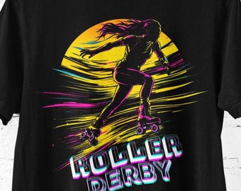 Retro Roller Derby T-Shirt, Vintage Skate T-Shirt, Unisex Komfort Farben Shirt, Geschenk für Roller Derby Fans, Rollschuhliebhaber T-Shirt, Skating Geschenk