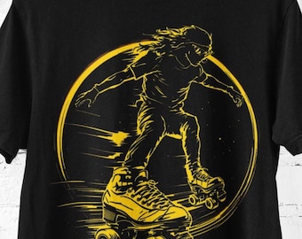 Vintage Rollschuh-T-Shirt, Geschenk für Skate-Enthusiasten, Skating-T-Shirt, Retro-T-Shirt, Geschenk für Skater, Roller Derby T-Shirt, Skate-T-Shirt