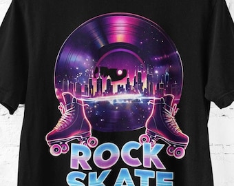 Rock Skate T-Shirt, Unisex Comfort Colors Tee, Retro Skate T-Shirt, Skate Lovers Gift Roller Rink Attire Music Lovers Shirt Gift for Skaters