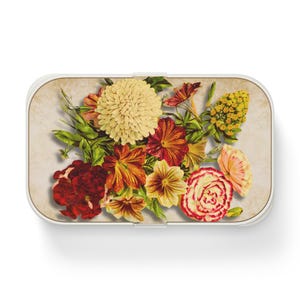 Floral Bento Lunch Box Eco Friendly Meal Prep Container Lunch Packing Solution Elegant Floral Work Lunch Box School Lunch Box Picnic Storage