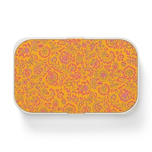 Colorful Floral Bento Lunch Box Elegant Lunch Container, Pretty Meal Prep Container, Picnic Basket, School Lunch Box, Eco-Friendly Lunch Box