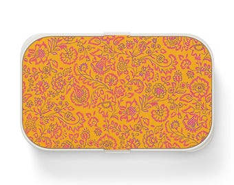 Colorful Floral Bento Lunch Box Elegant Lunch Container, Pretty Meal Prep Container, Picnic Basket, School Lunch Box, Eco-Friendly Lunch Box