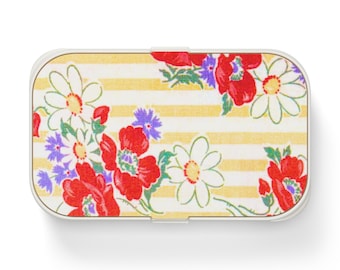 Lonchera Bento Floral / Recipiente Ecológico para Preparar Comidas, Bonita Lonchera para Picnic, Almacenamiento para Viajes, Organización de Almacenamiento de Alimentos