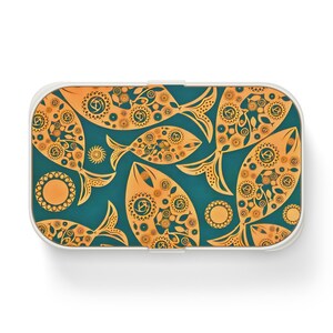 Fish Design Bento Lunch Box Eco-Friendly Meal Prep, Work Lunch Box School Lunch Box, Gift for Foodie, Travel Snack Container, Food Storage
