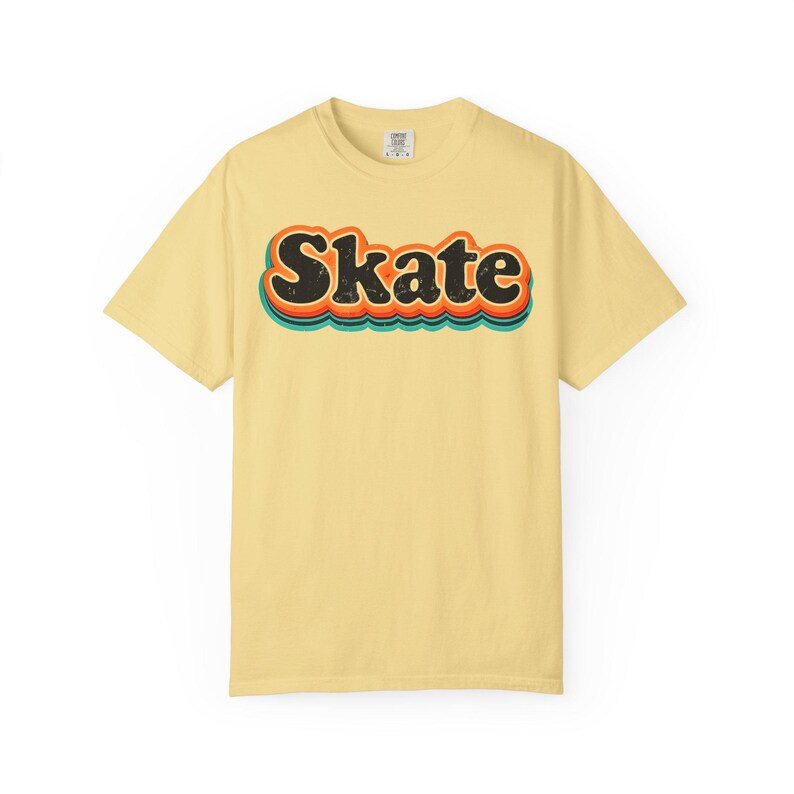 T-shirt graphique de planche à roulettes, chemise de skate vintage, t-shirt unisexe couleurs confort, cadeau pour les patineurs, chemise de patinage à roulettes, chemise de skate des années 80, t-shirt de skate image 6