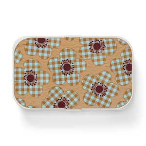 Floral Bento Lunch Box Eco-Friendly Meal Prep Container, Cute Food Storage Work Lunch Basket Cute School Lunch Box Picnic Basket Essentials