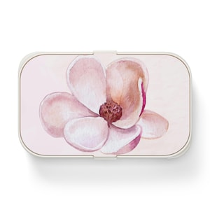 Beautiful Pink Floral Bento Lunch Box Eco-Friendly Meal Prep Container Work Lunch Box Pretty Picnic Basket Essentials School Lunch Box Gift