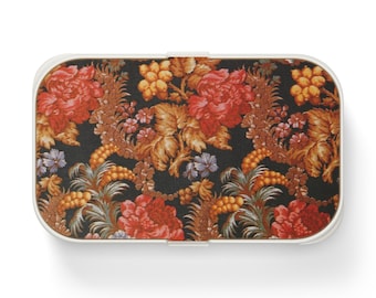 Floral Bento Lunch Box, Japanese Style, Eco-Friendly Meal Prep