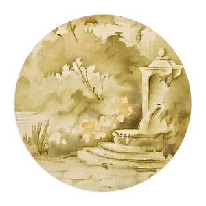 Serene Landscape Mouse Pad Vintage Computer Desk Pad Accessory Round Mouse Pad Elegant Home Office Decor Vintage Mousepad Workspace Mousemat