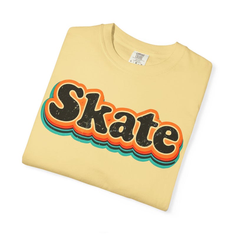 T-shirt graphique de planche à roulettes, chemise de skate vintage, t-shirt unisexe couleurs confort, cadeau pour les patineurs, chemise de patinage à roulettes, chemise de skate des années 80, t-shirt de skate image 9