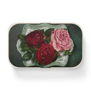 Elegant Floral Bento Lunch Box, Pretty Meal Prep Container, Eco-Friendly Lunch Solution, Picnic Basket, Work Lunch Box Elegant Food Storage