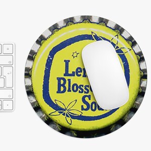 Mouse Pad, Vintage Soda Bottle Cap Design - Retro Desk Decor, Gaming Mousepad, Office Supplies, Computer