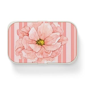 Floral Bento Lunch Box School Lunch Box Pretty Work Lunch Box Picnic Basket Eco Friendly Meal Prep Pretty Pink Food Storage Gift for Foodies