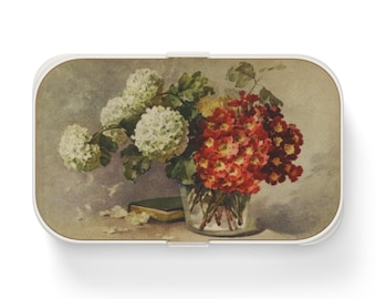 Fiambrera Bento con estampado floral, estilo vintage para preparar comidas.